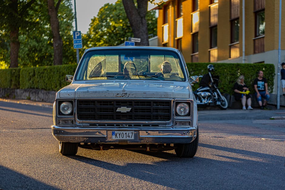 Silverado towing — rear view on highway