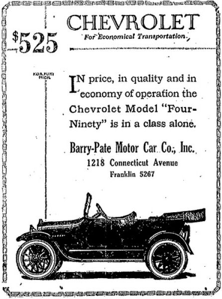 1921 Chevrolet advertisement